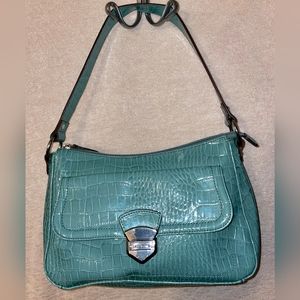 Liz Claiborne Turquoise Aligator Print Purse